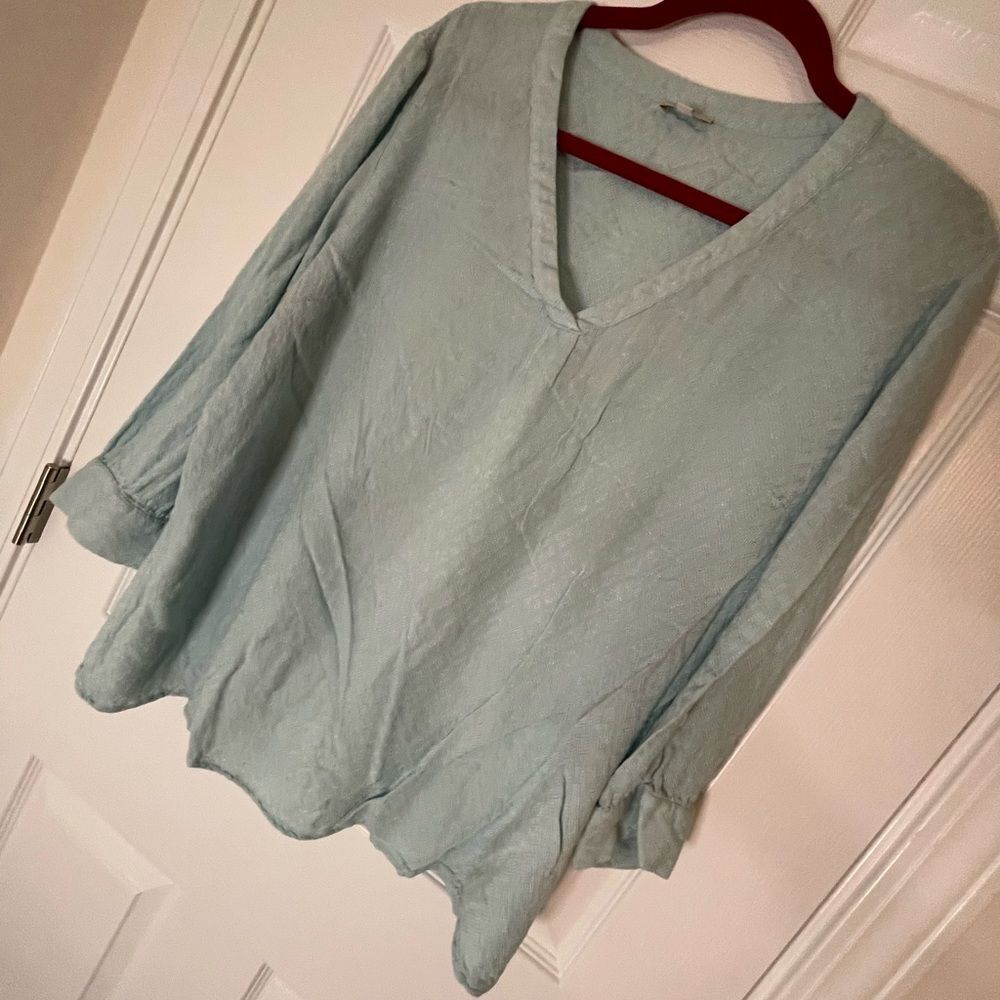 Talbots Large light blue women’s blouse 3/4 sleeves